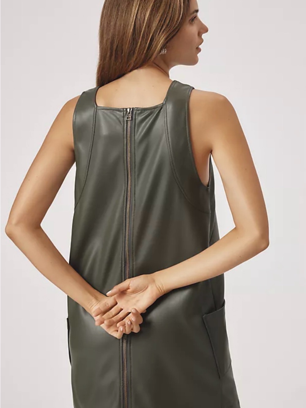 NWT Maeve Sleeveless Faux Leather Shift Mini Dress by Anthropologie